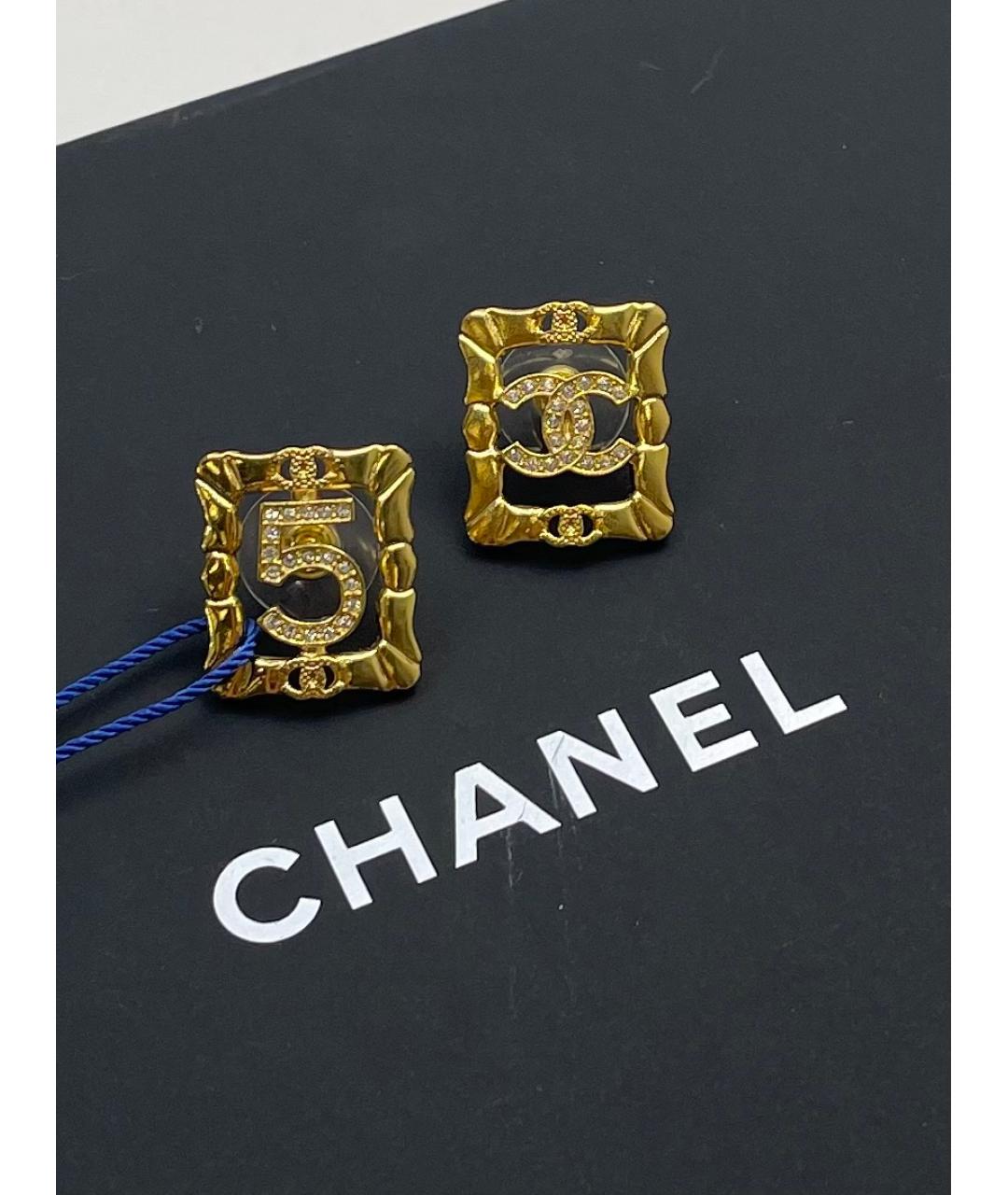 CHANEL Золотые металлические серьги, фото 4