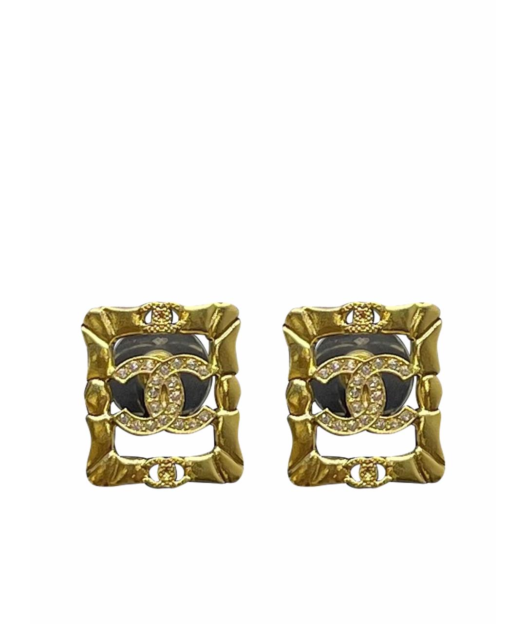 CHANEL Золотые металлические серьги, фото 1