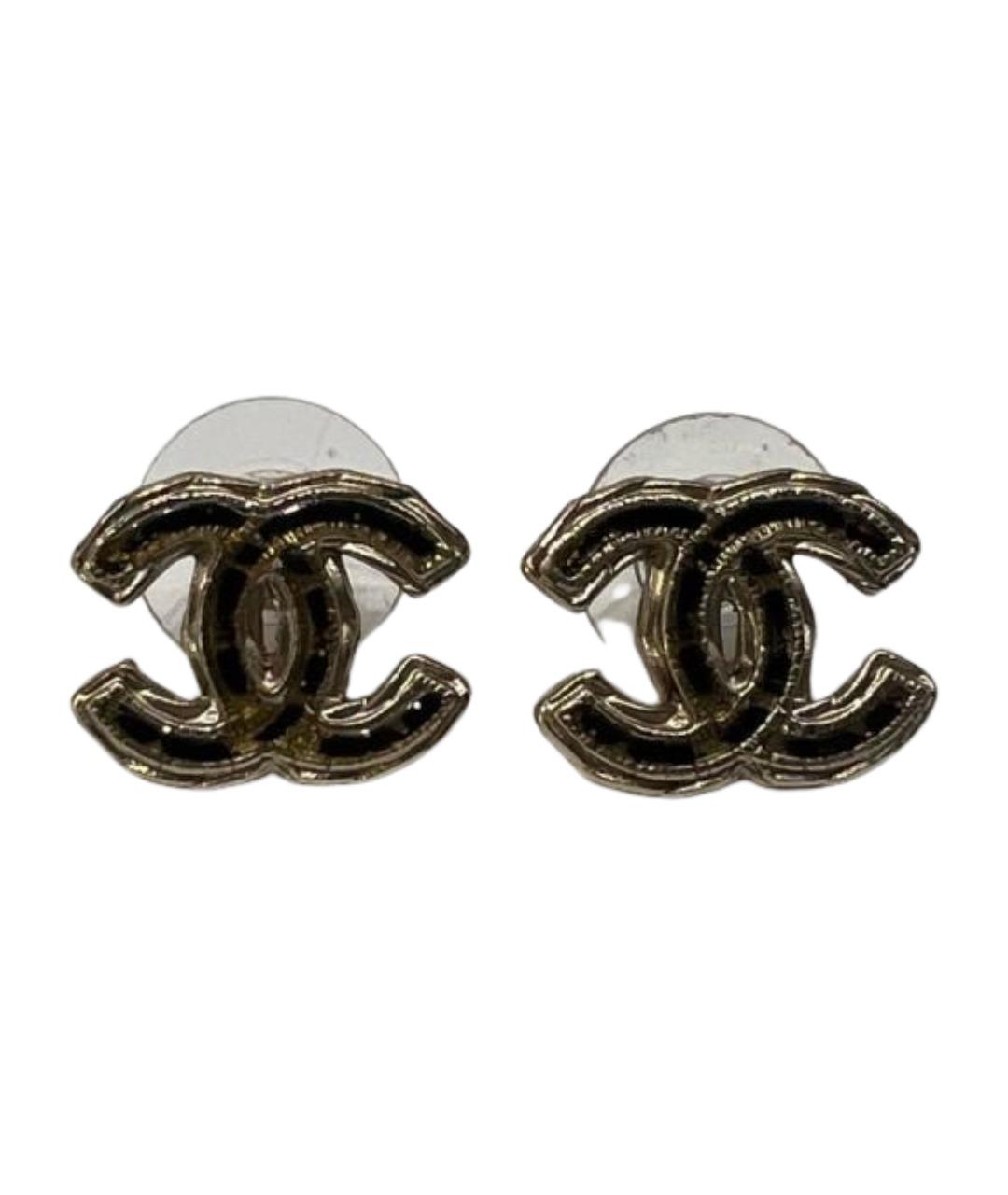 CHANEL Черные серебряные серьги, фото 1