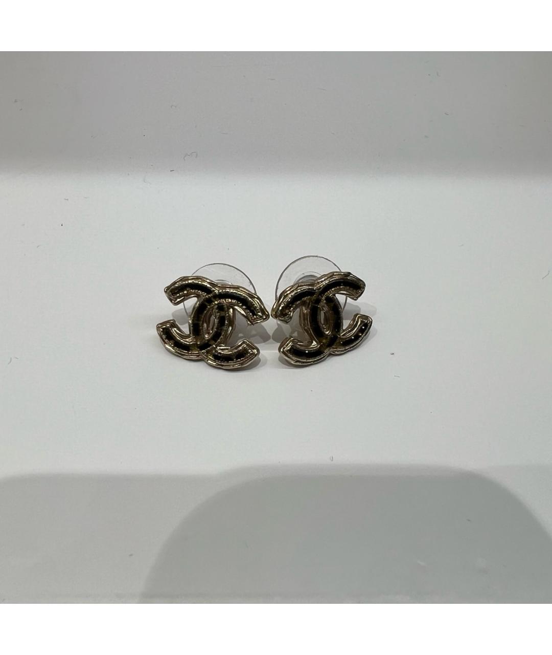 CHANEL Черные серебряные серьги, фото 4