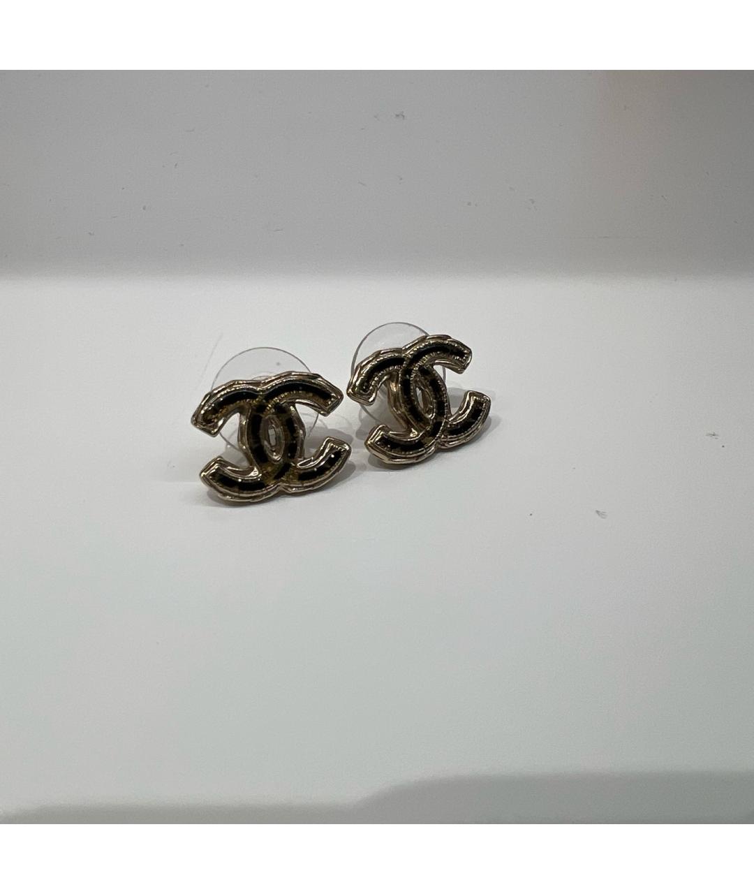 CHANEL Черные серебряные серьги, фото 2