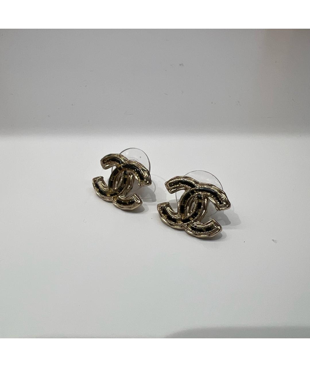 CHANEL Черные серебряные серьги, фото 3