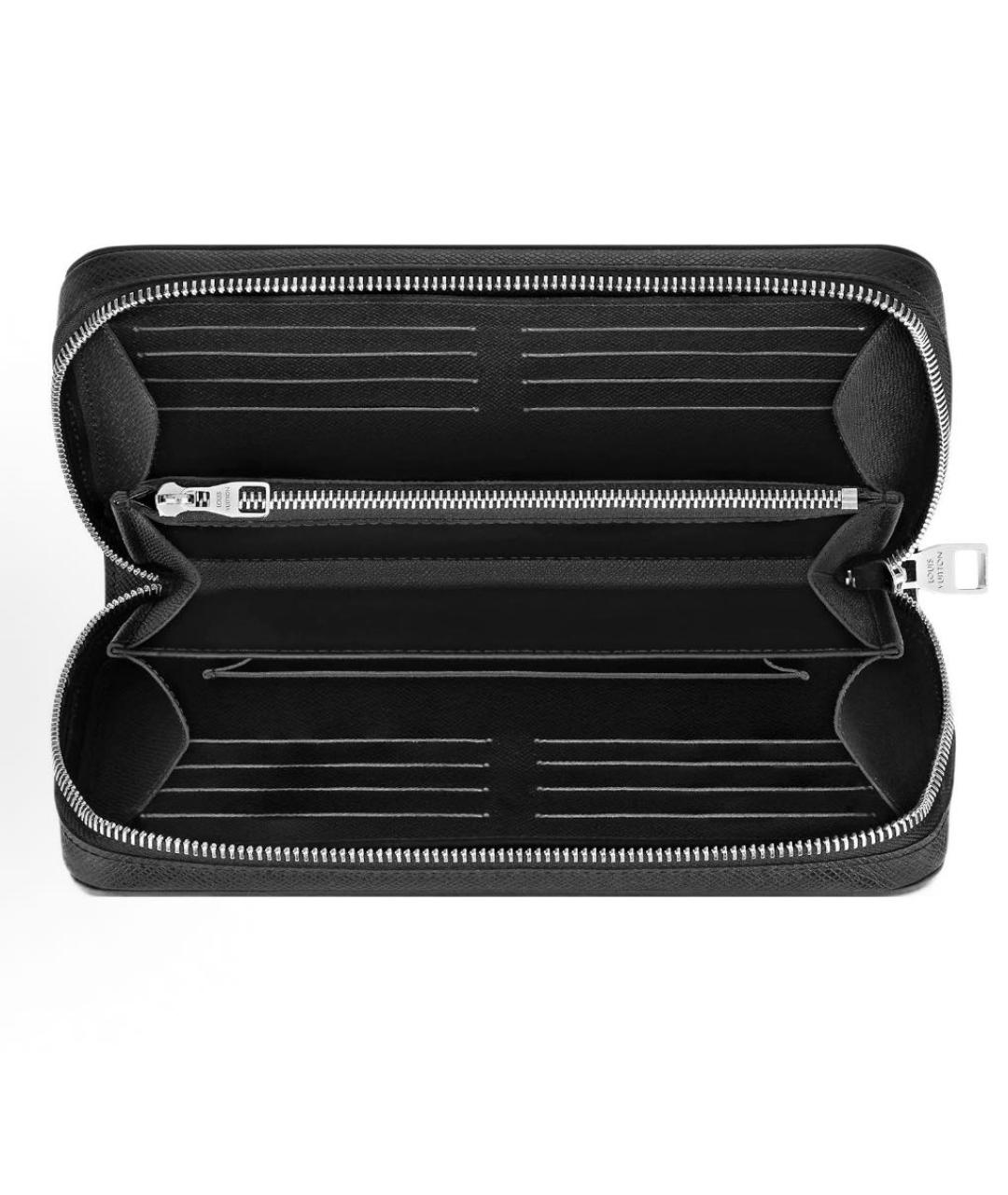 LOUIS VUITTON Черный кожаный кошелек, фото 2