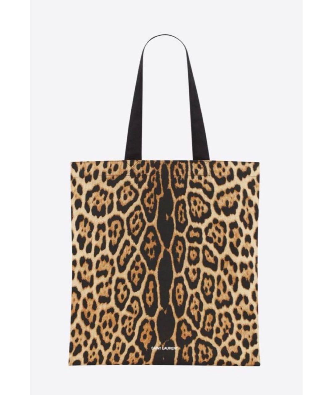 SAINT LAURENT Коричневая тканевая сумка с короткими ручками, фото 8