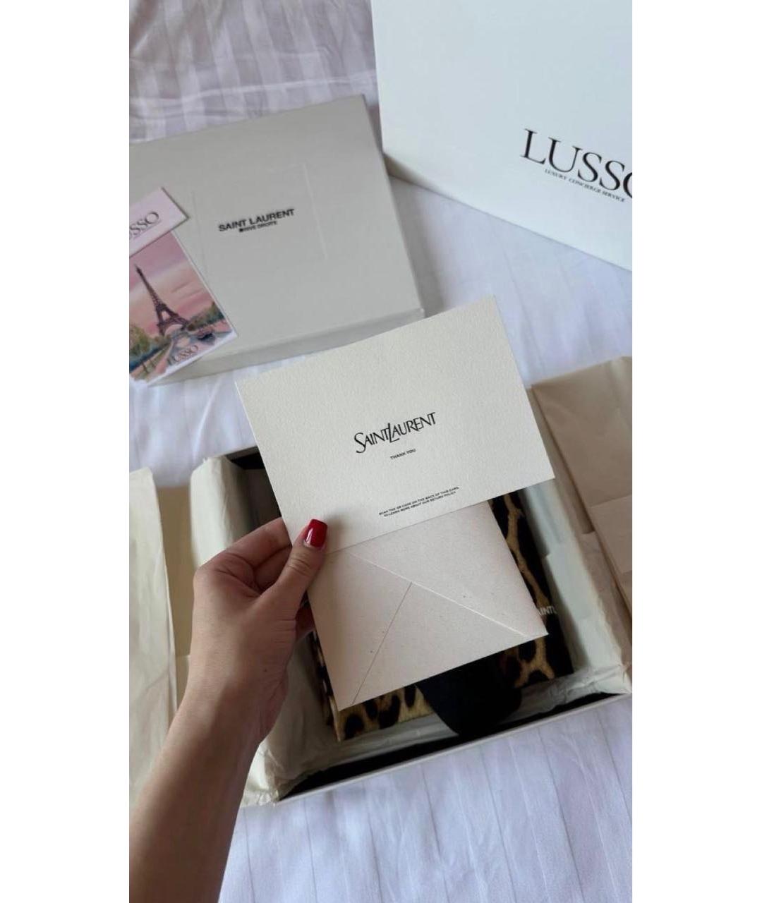 SAINT LAURENT Коричневая тканевая сумка с короткими ручками, фото 4