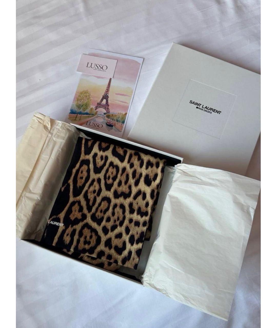 SAINT LAURENT Коричневая тканевая сумка с короткими ручками, фото 3