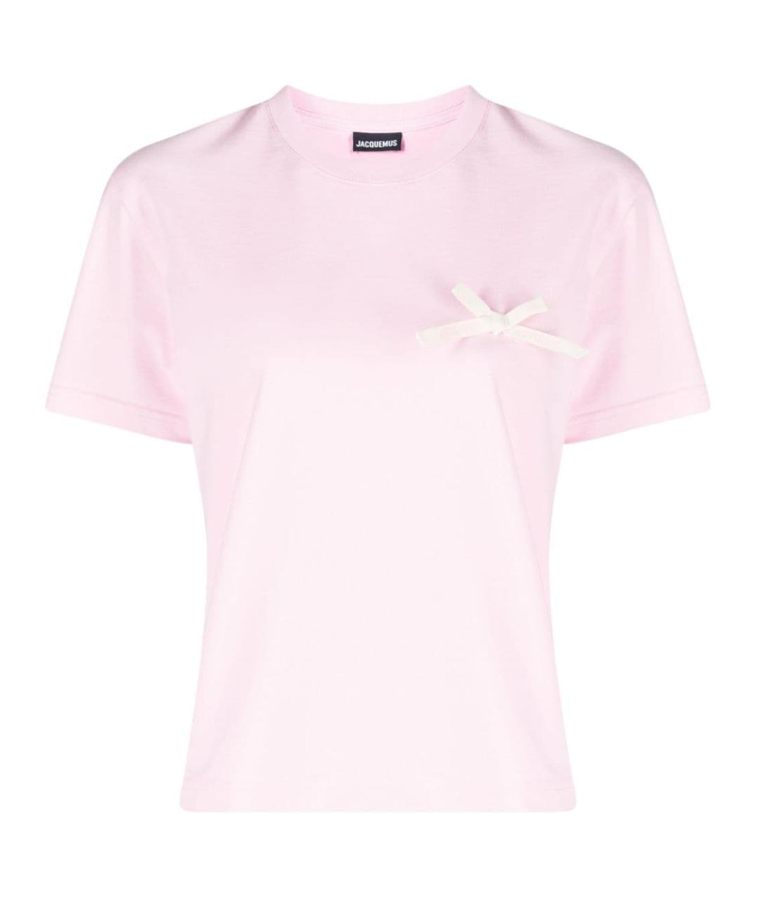 JACQUEMUS Розовая хлопковая футболка, фото 1