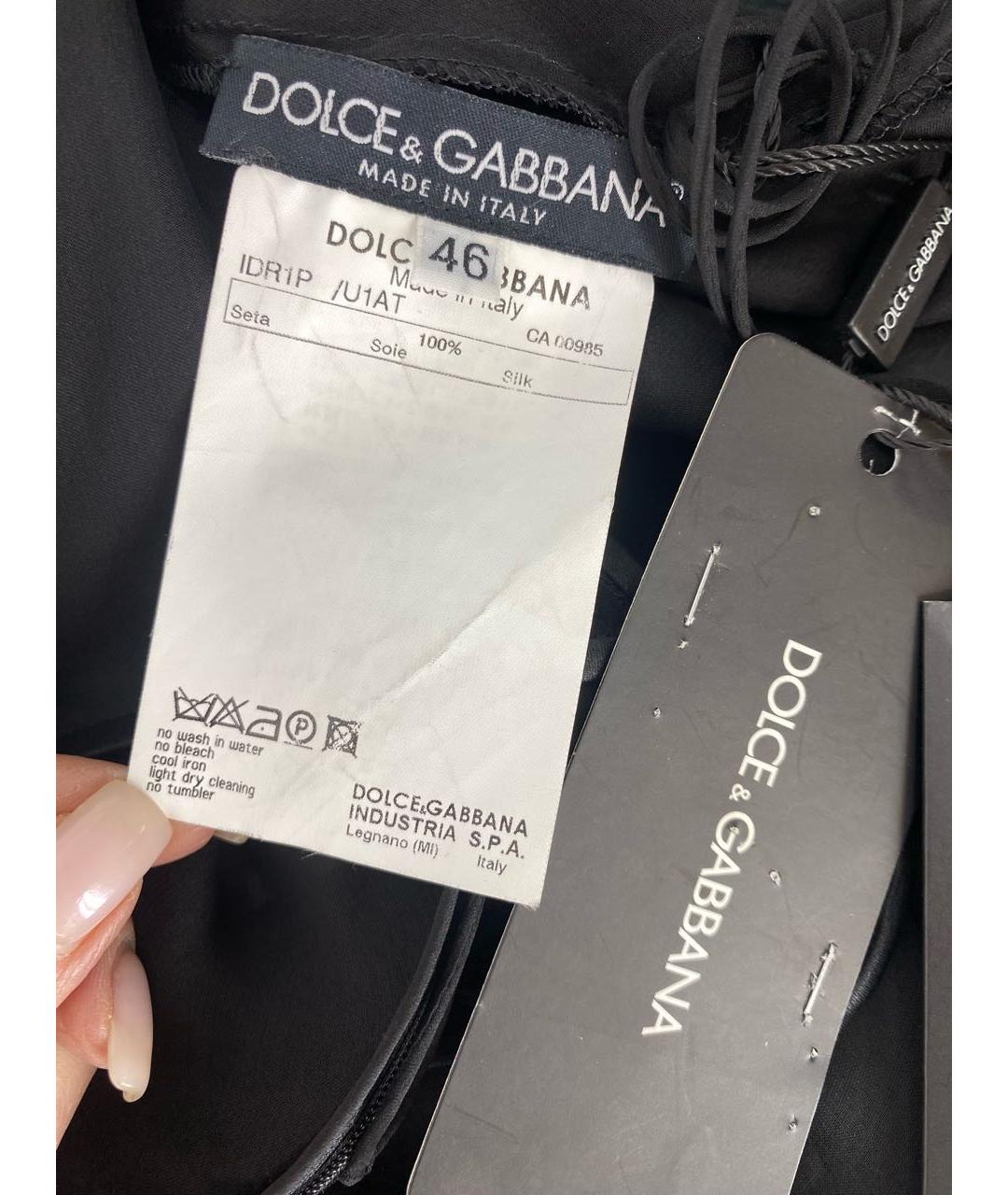 DOLCE&GABBANA Черное шелковое коктейльное платье, фото 6