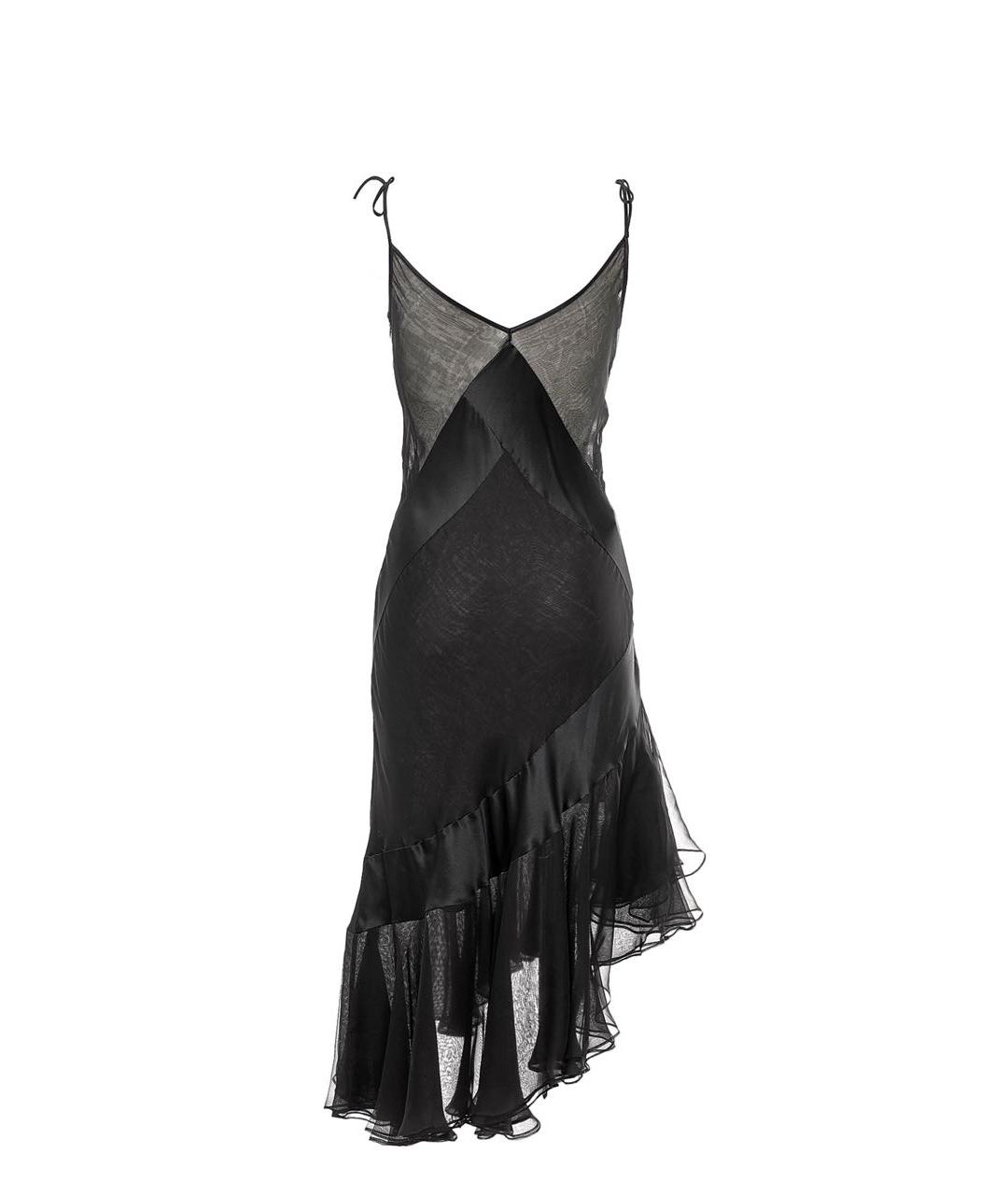 DOLCE&GABBANA Черное шелковое коктейльное платье, фото 2