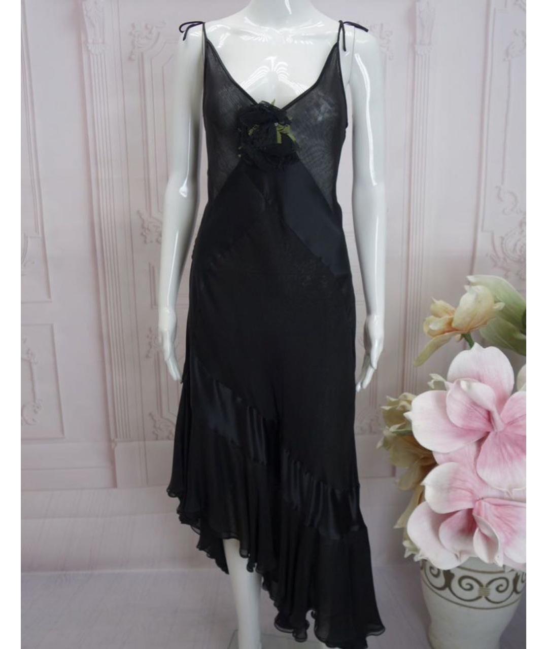 DOLCE&GABBANA Черное шелковое коктейльное платье, фото 5