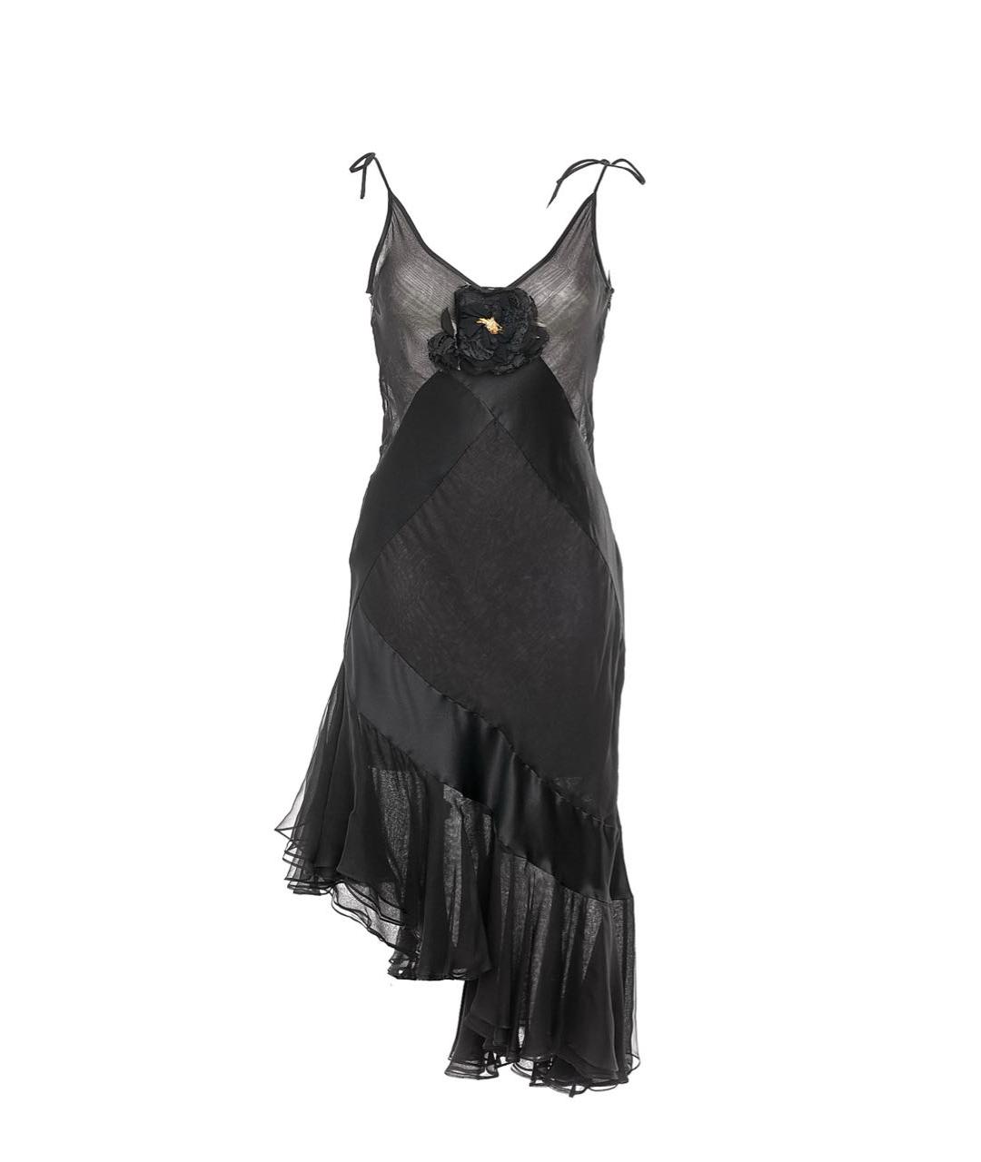 DOLCE&GABBANA Черное шелковое коктейльное платье, фото 9