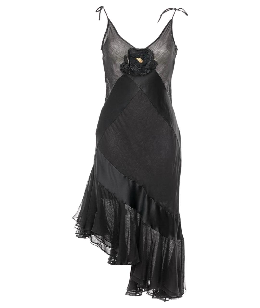 DOLCE&GABBANA Черное шелковое коктейльное платье, фото 1