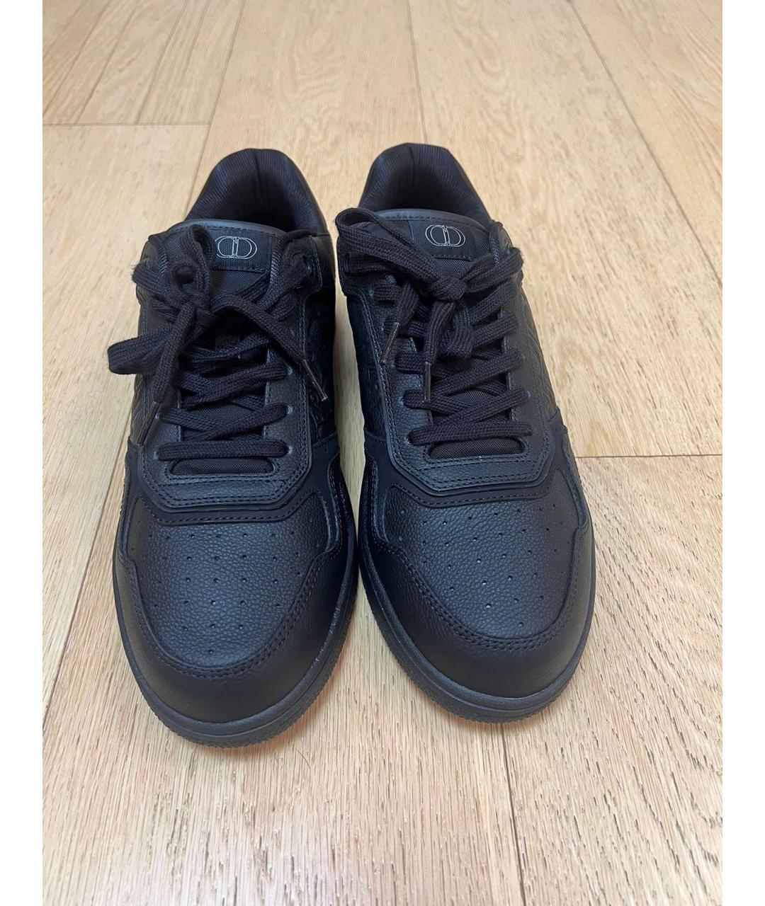 CHRISTIAN DIOR Черные кожаные низкие кроссовки / кеды, фото 2