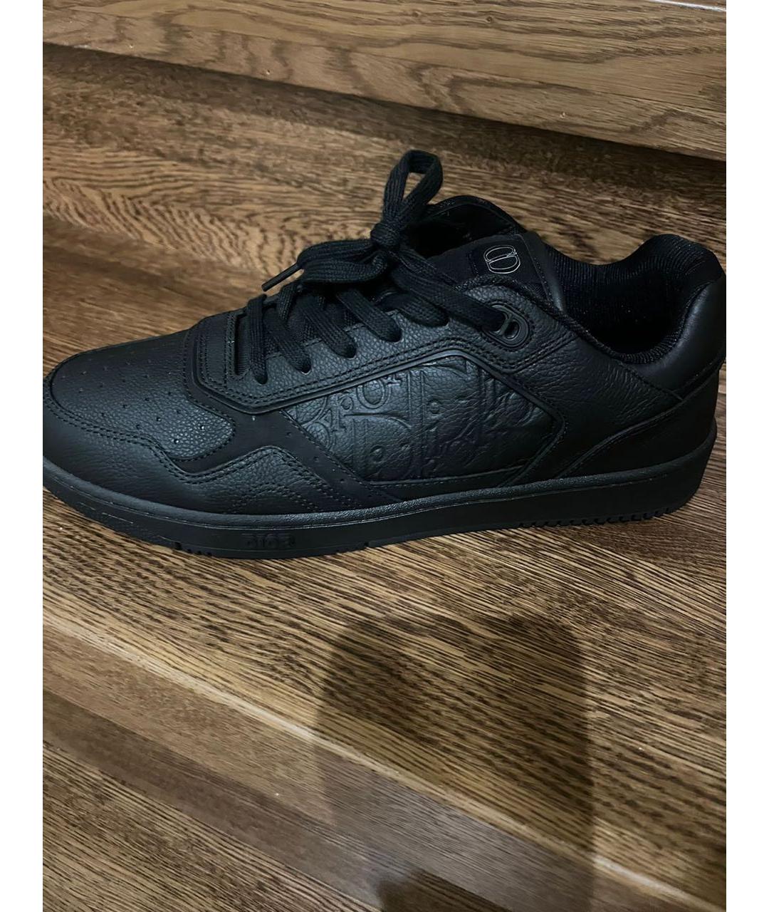 CHRISTIAN DIOR Черные кожаные низкие кроссовки / кеды, фото 9