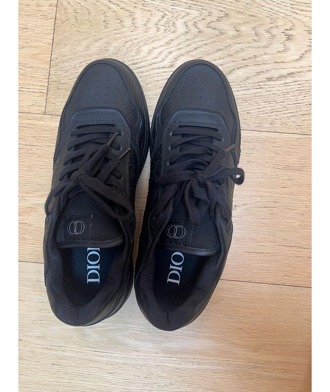 CHRISTIAN DIOR Черные кожаные низкие кроссовки / кеды, фото 3