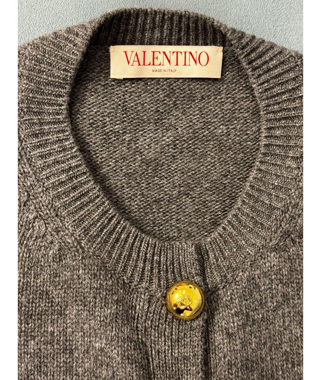 VALENTINO Антрацитовый шерстяной кардиган, фото 6