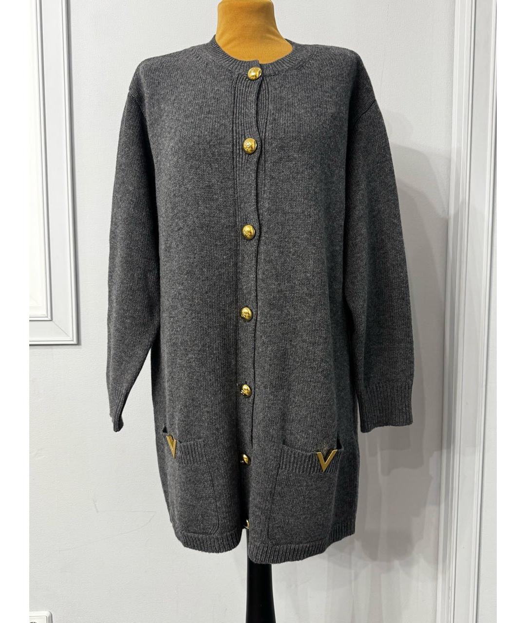 VALENTINO Антрацитовый шерстяной кардиган, фото 3