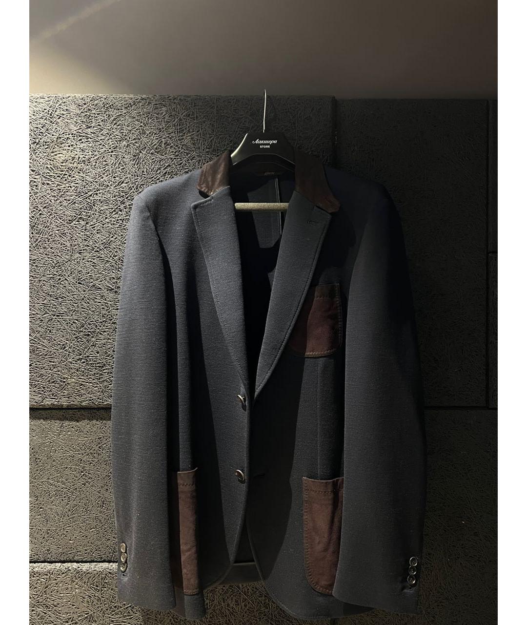 BRIONI Синий шерстяной пиджак, фото 5