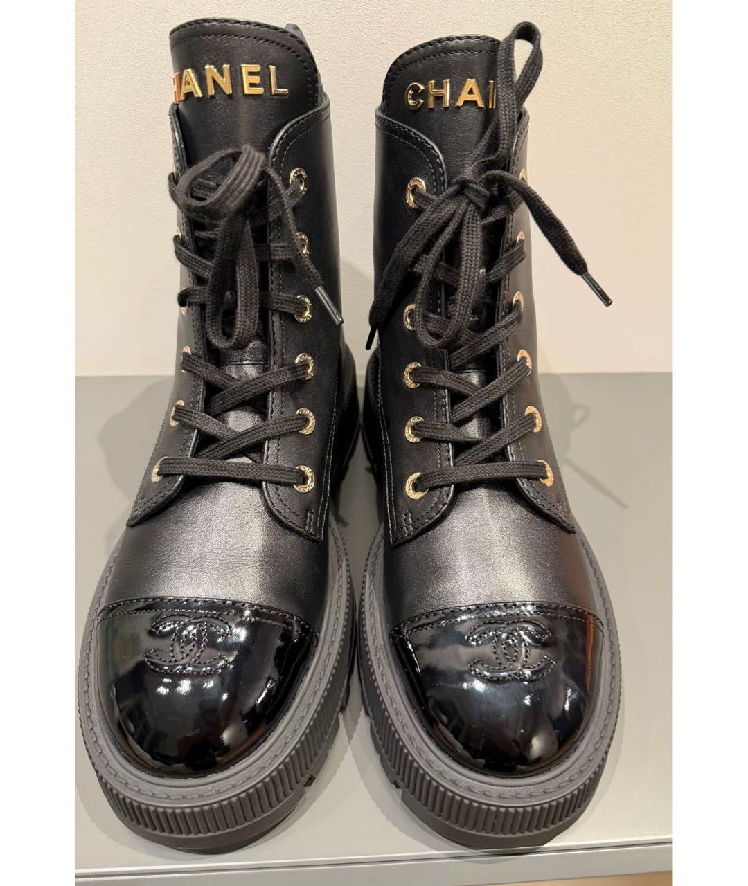 CHANEL Черные кожаные ботинки, фото 2