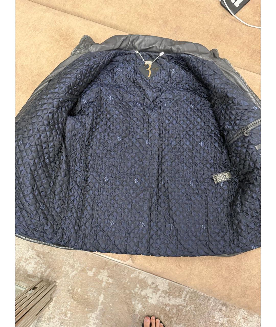 BILLIONAIRE Черная кожаная куртка, фото 8