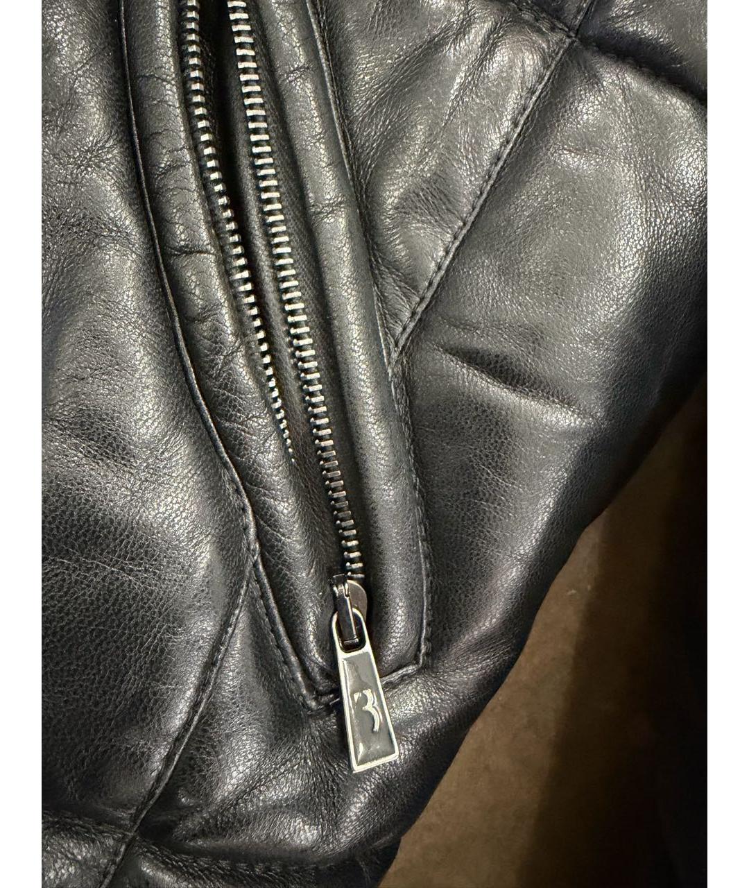BILLIONAIRE Черная кожаная куртка, фото 7