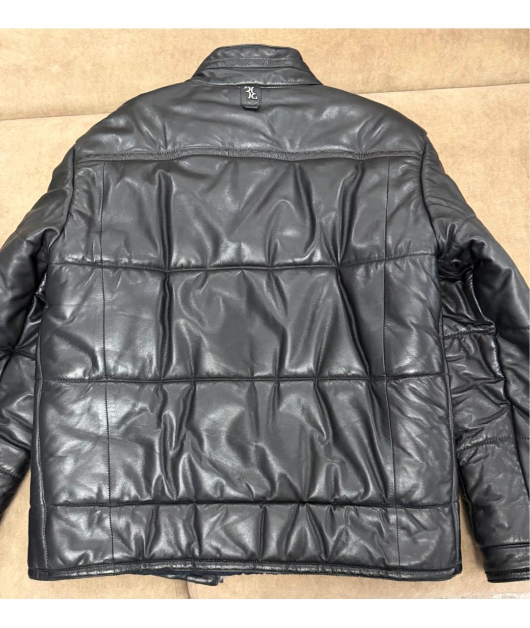 BILLIONAIRE Черная кожаная куртка, фото 4
