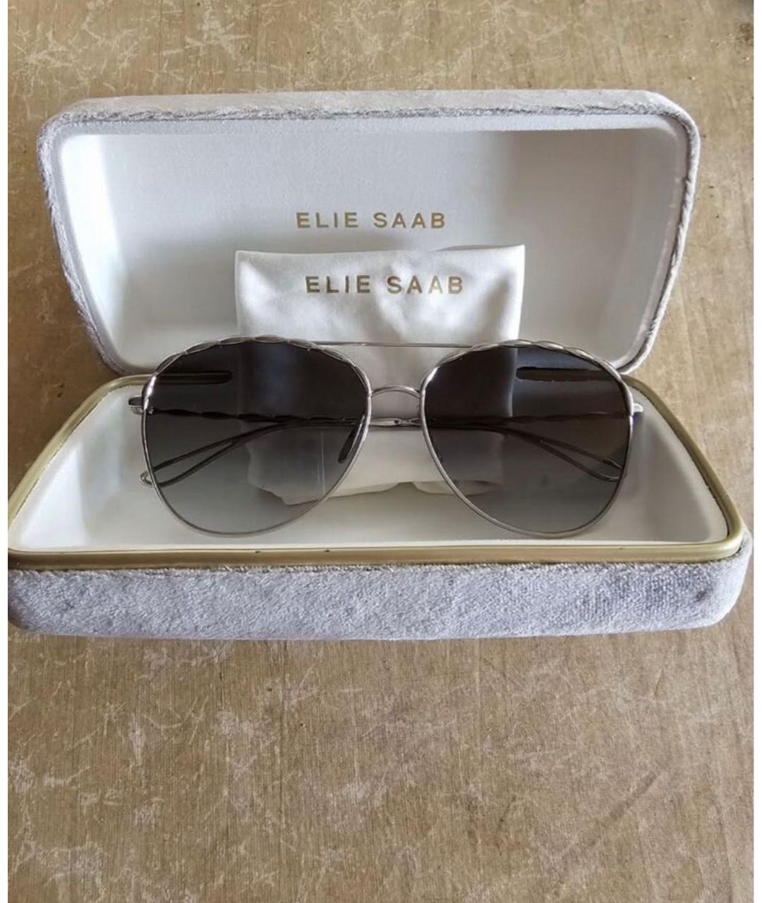 ELIE SAAB Серые металлические солнцезащитные очки, фото 3