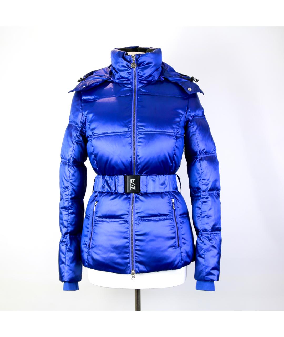 EMPORIO ARMANI Синий полиэстеровый пуховик, фото 7