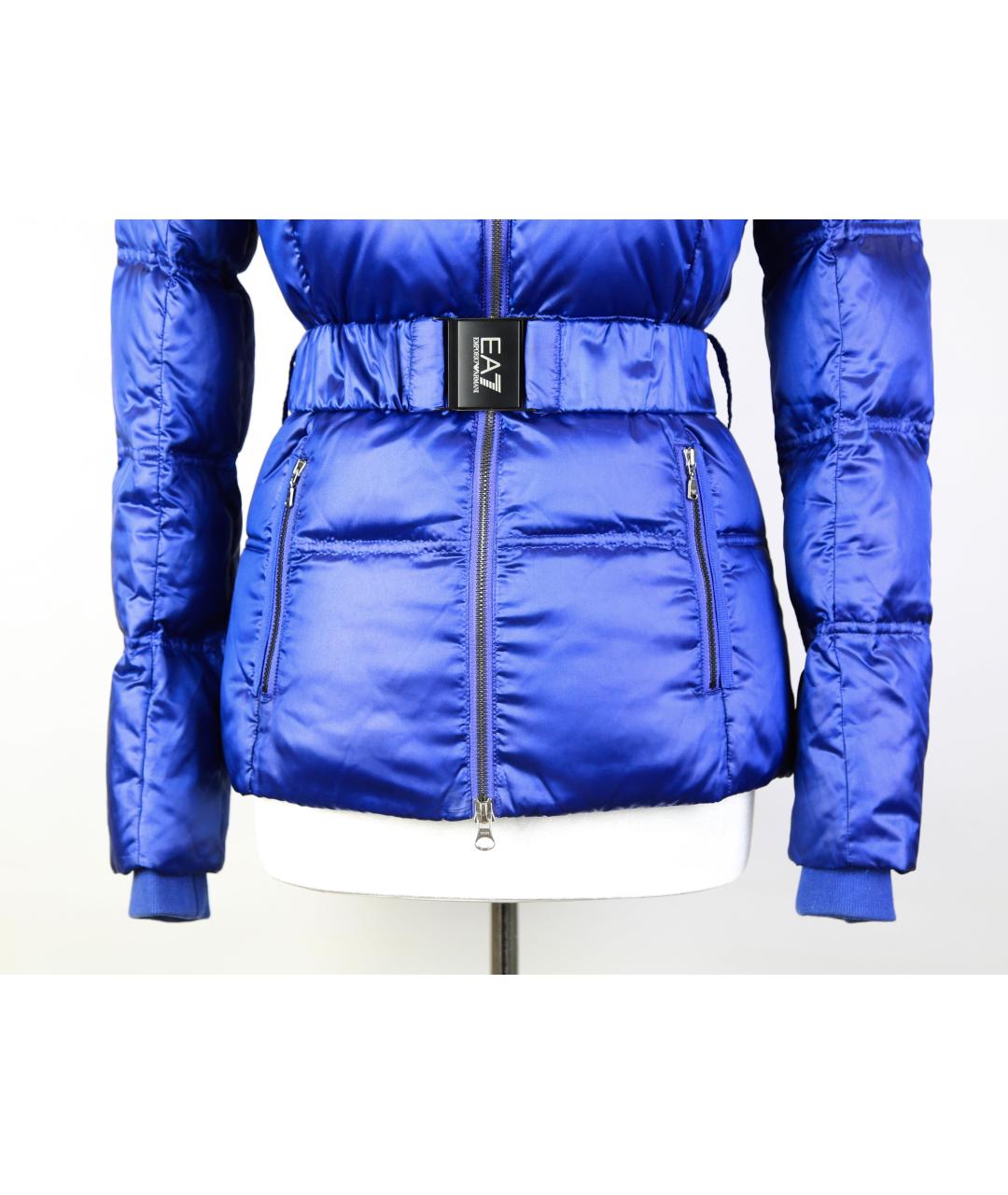 EMPORIO ARMANI Синий полиэстеровый пуховик, фото 4