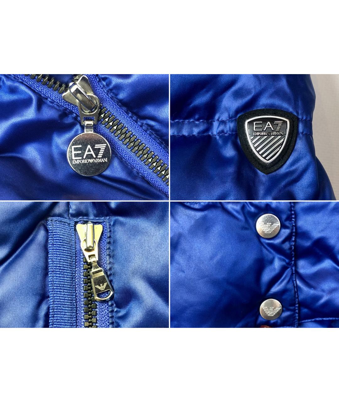 EMPORIO ARMANI Синий полиэстеровый пуховик, фото 6