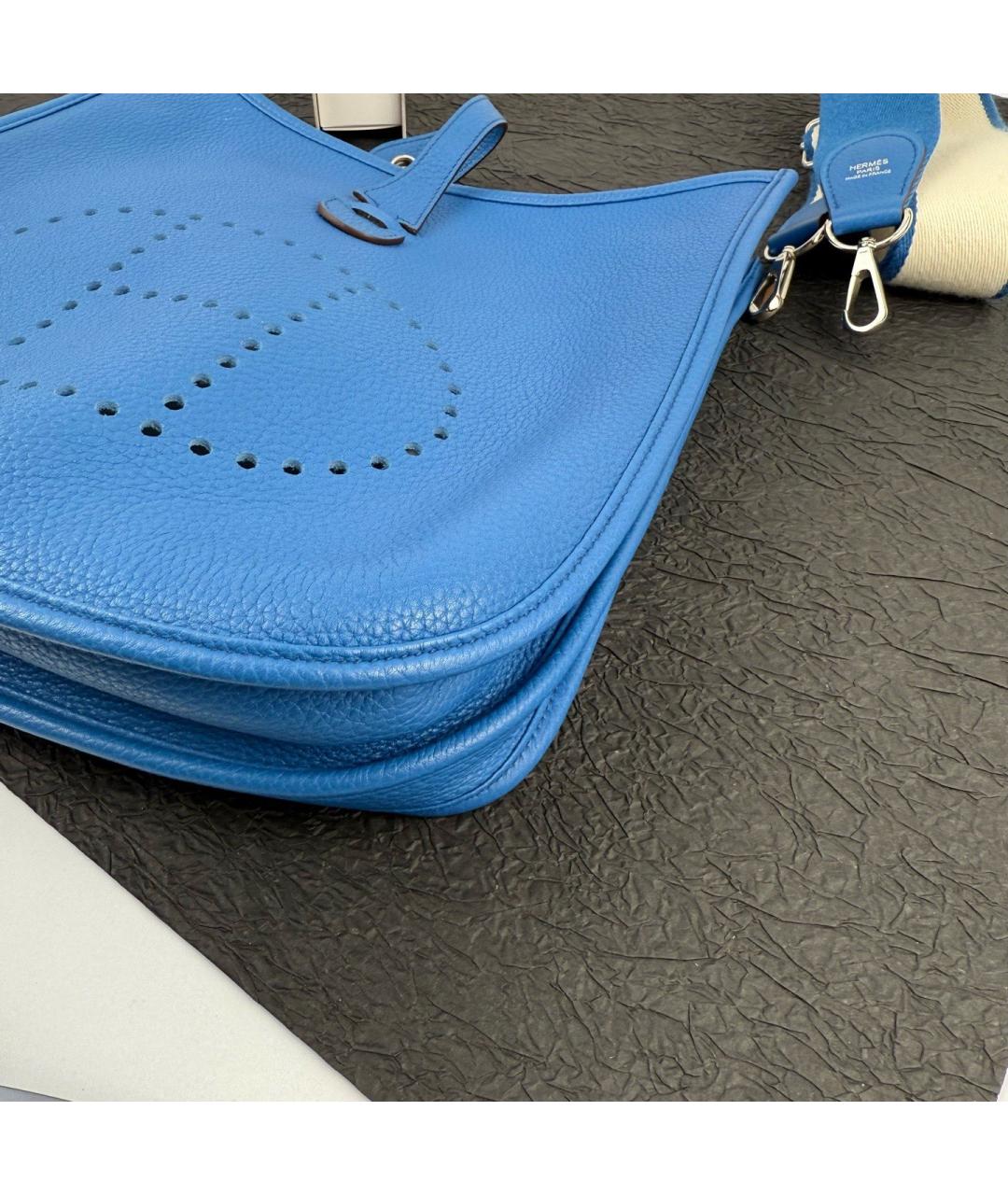 HERMES Синяя кожаная сумка через плечо, фото 4