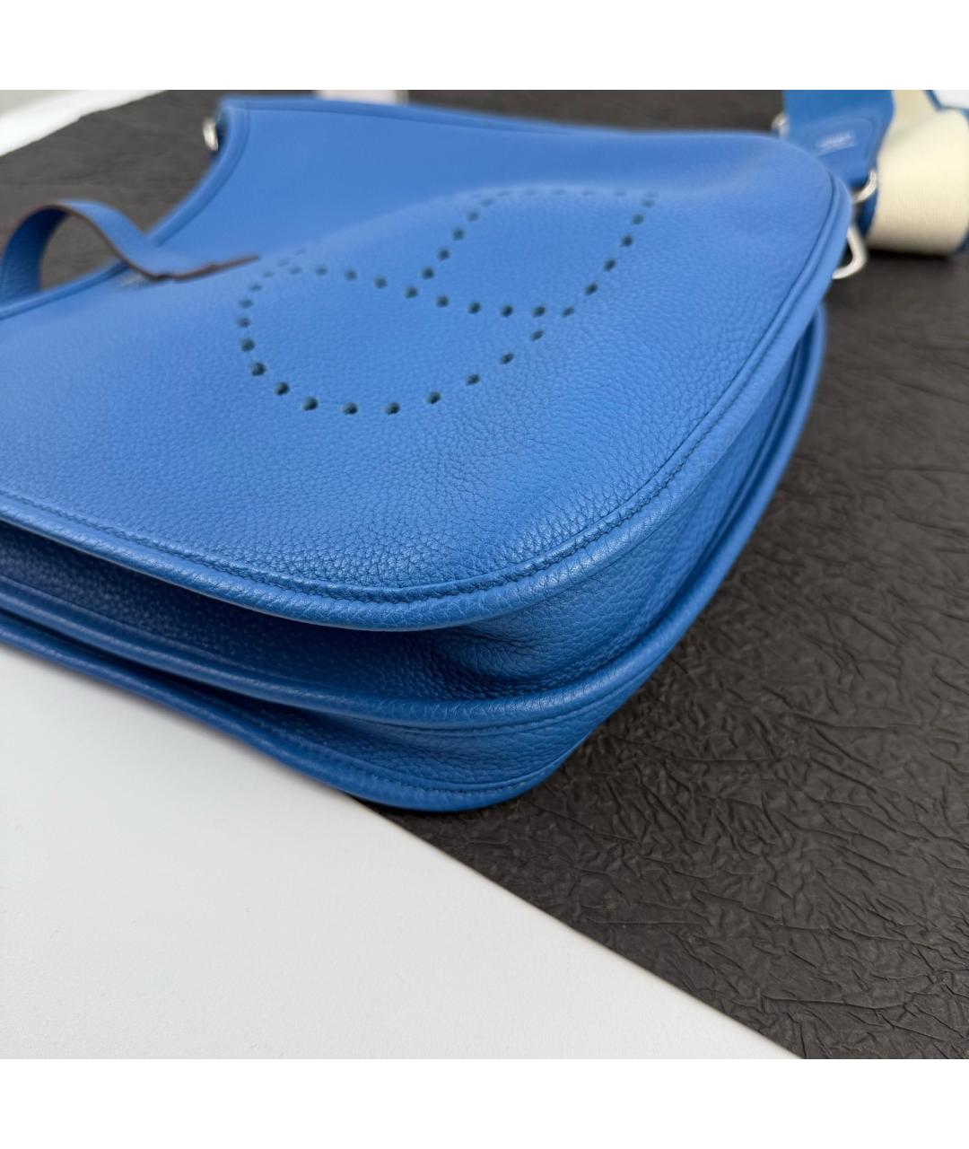 HERMES Синяя кожаная сумка через плечо, фото 3