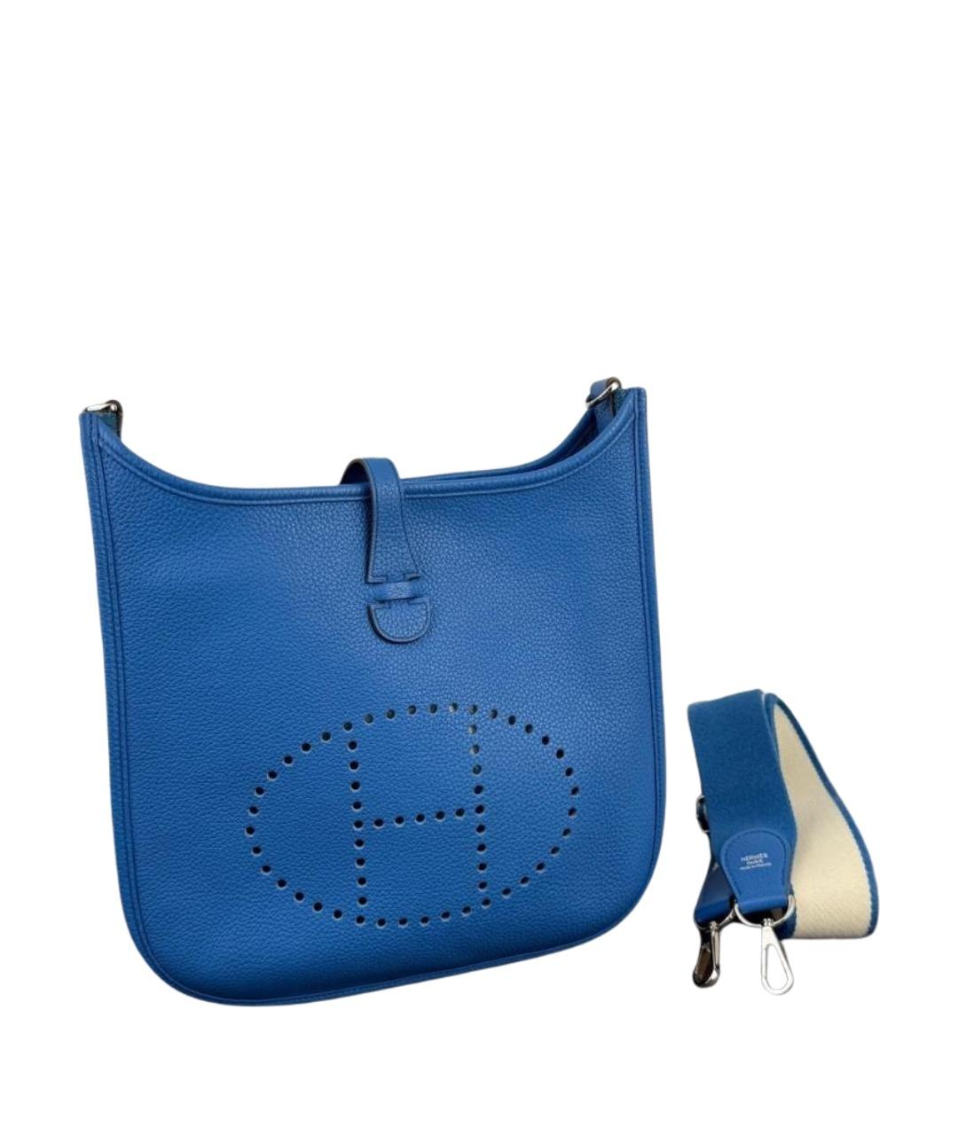 HERMES Синяя кожаная сумка через плечо, фото 1
