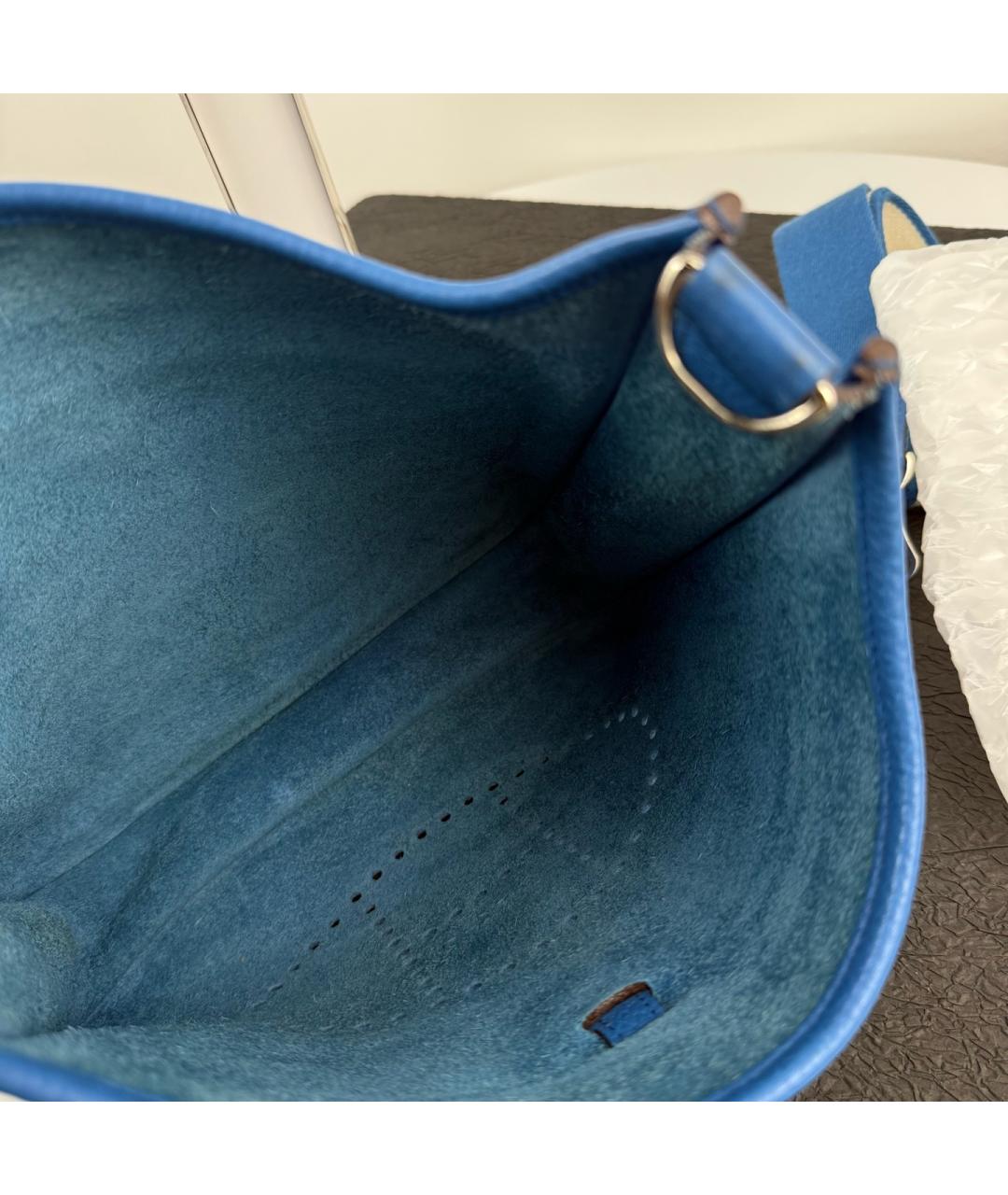 HERMES Синяя кожаная сумка через плечо, фото 6