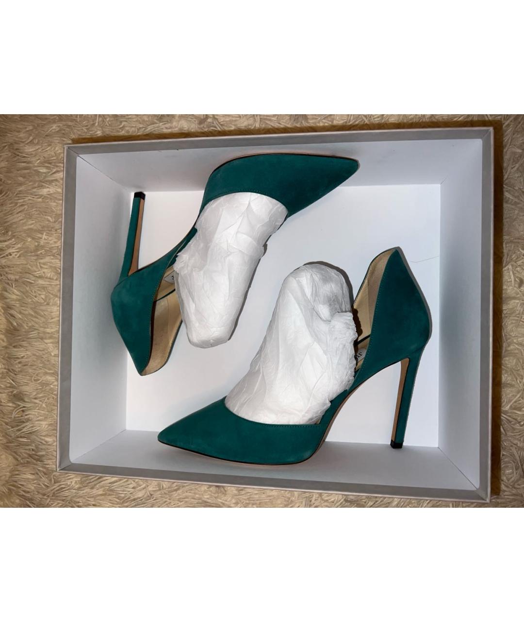 JIMMY CHOO Бирюзовые замшевые туфли, фото 4