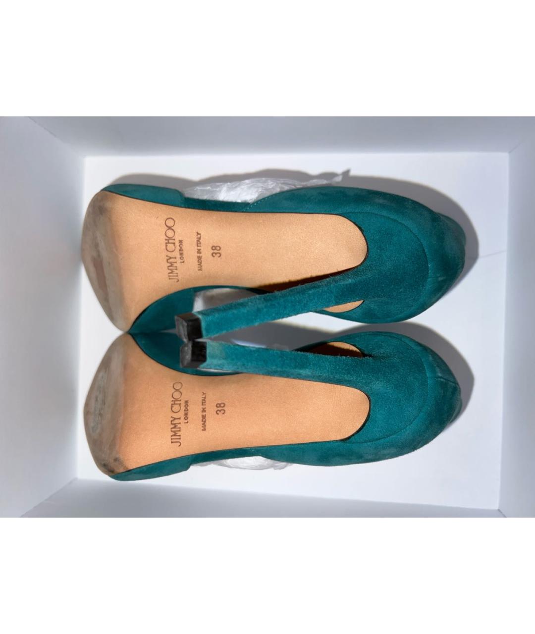 JIMMY CHOO Бирюзовые замшевые туфли, фото 3