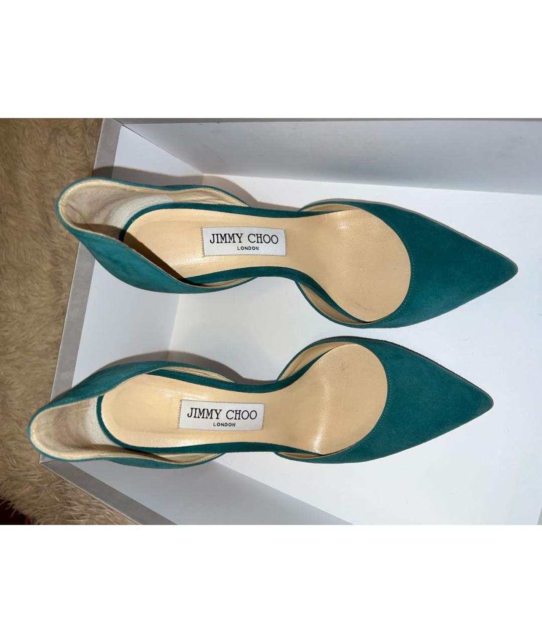 JIMMY CHOO Бирюзовые замшевые туфли, фото 2