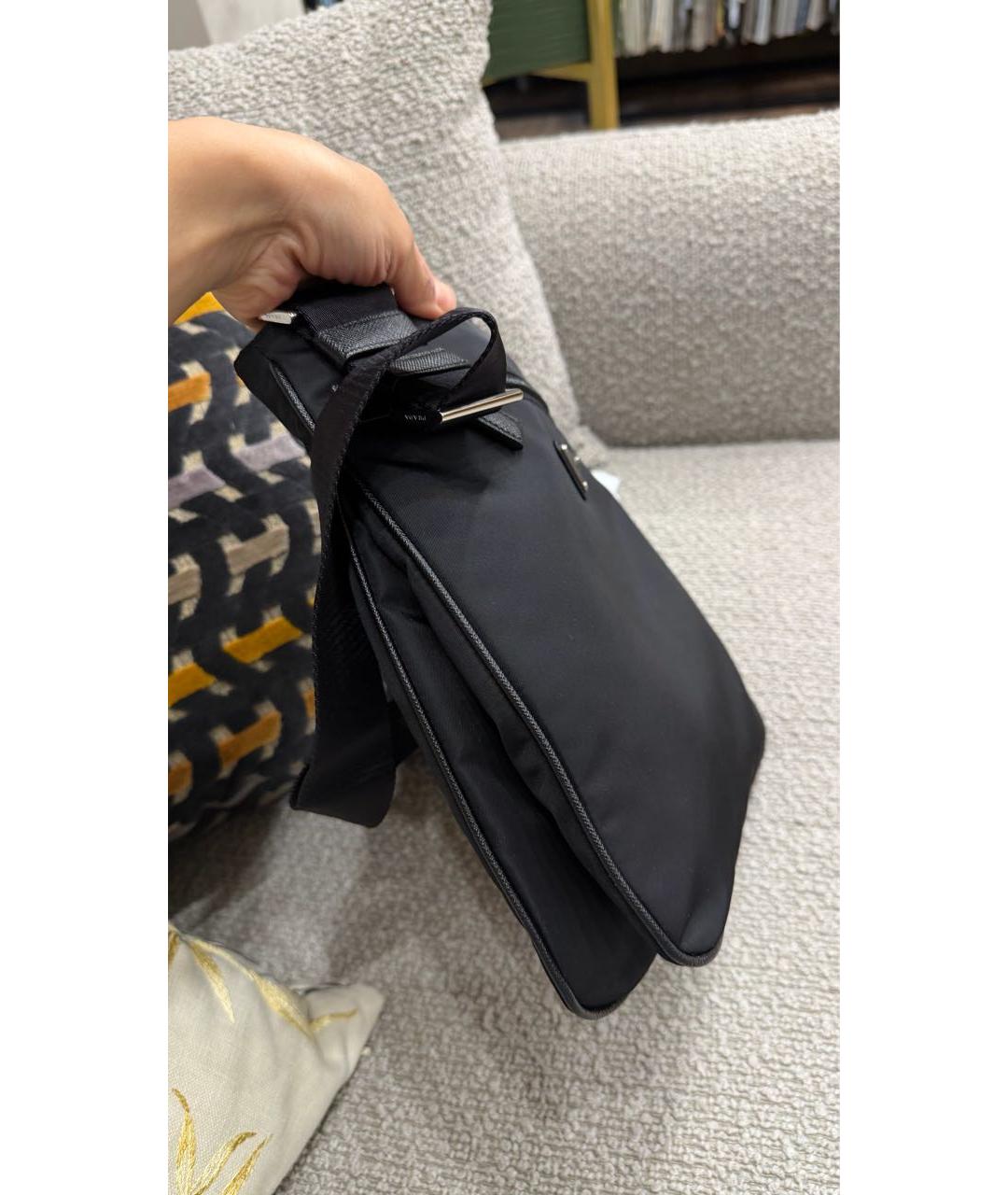 PRADA Черная тканевая поясная сумка, фото 2