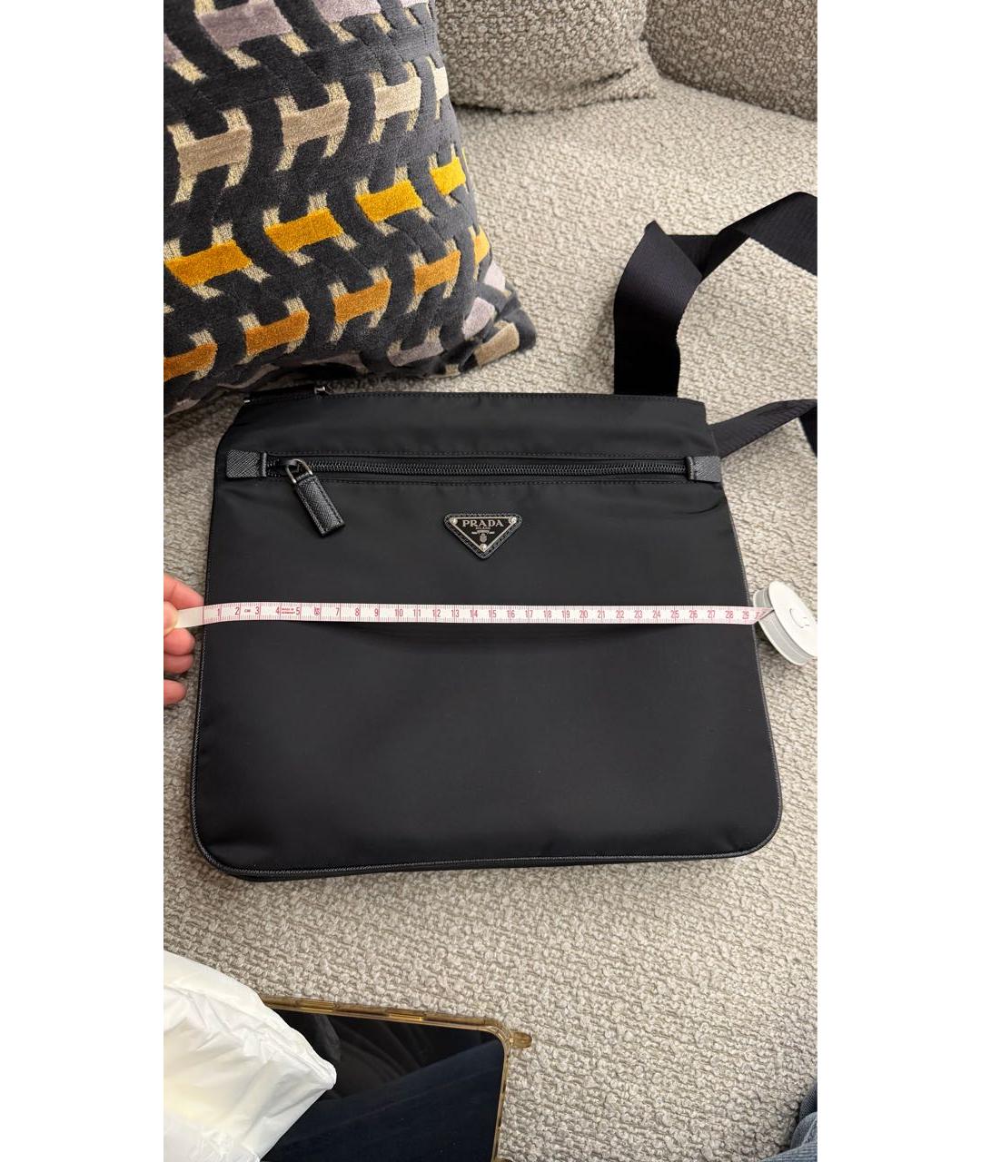 PRADA Черная тканевая поясная сумка, фото 5