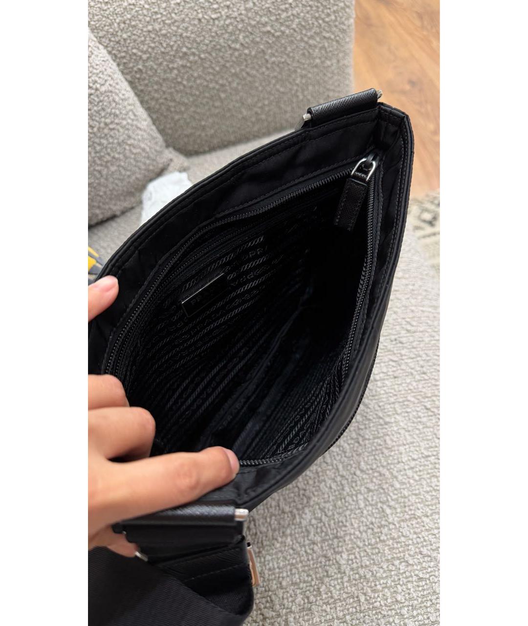 PRADA Черная тканевая поясная сумка, фото 3