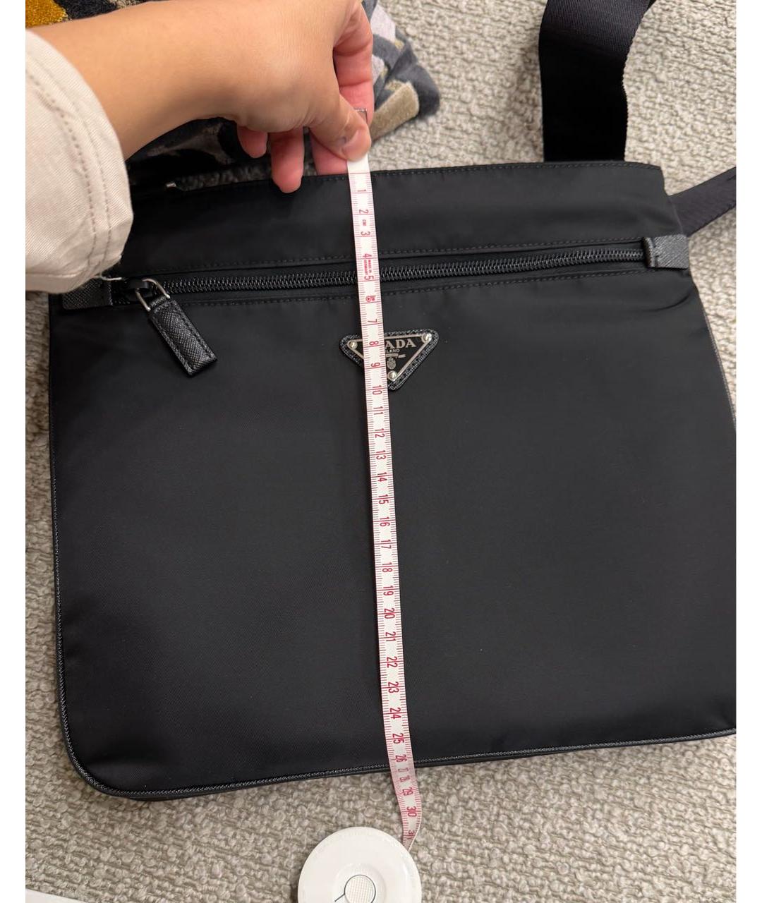 PRADA Черная тканевая поясная сумка, фото 6