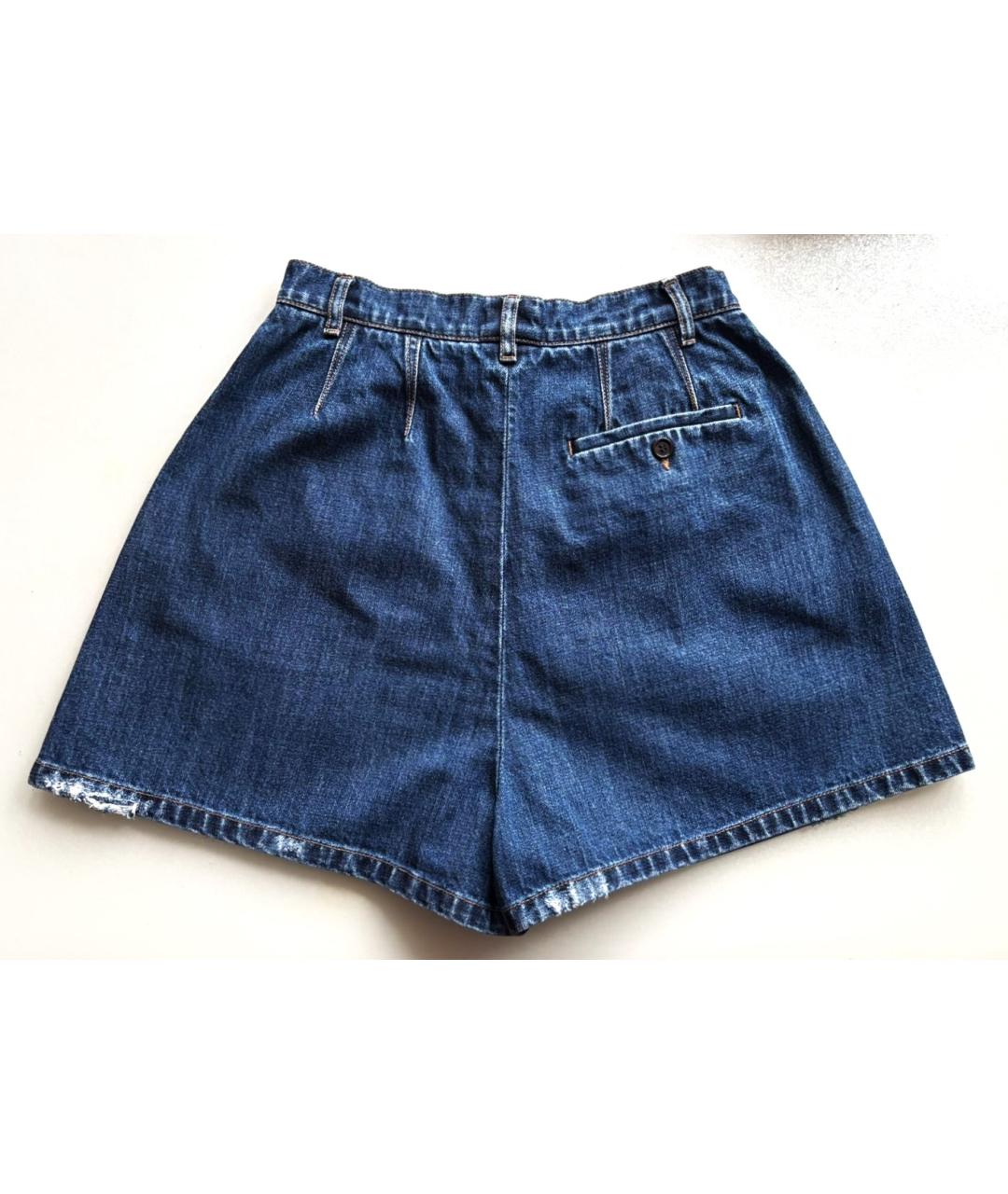 MIU MIU Синие хлопковые шорты, фото 4
