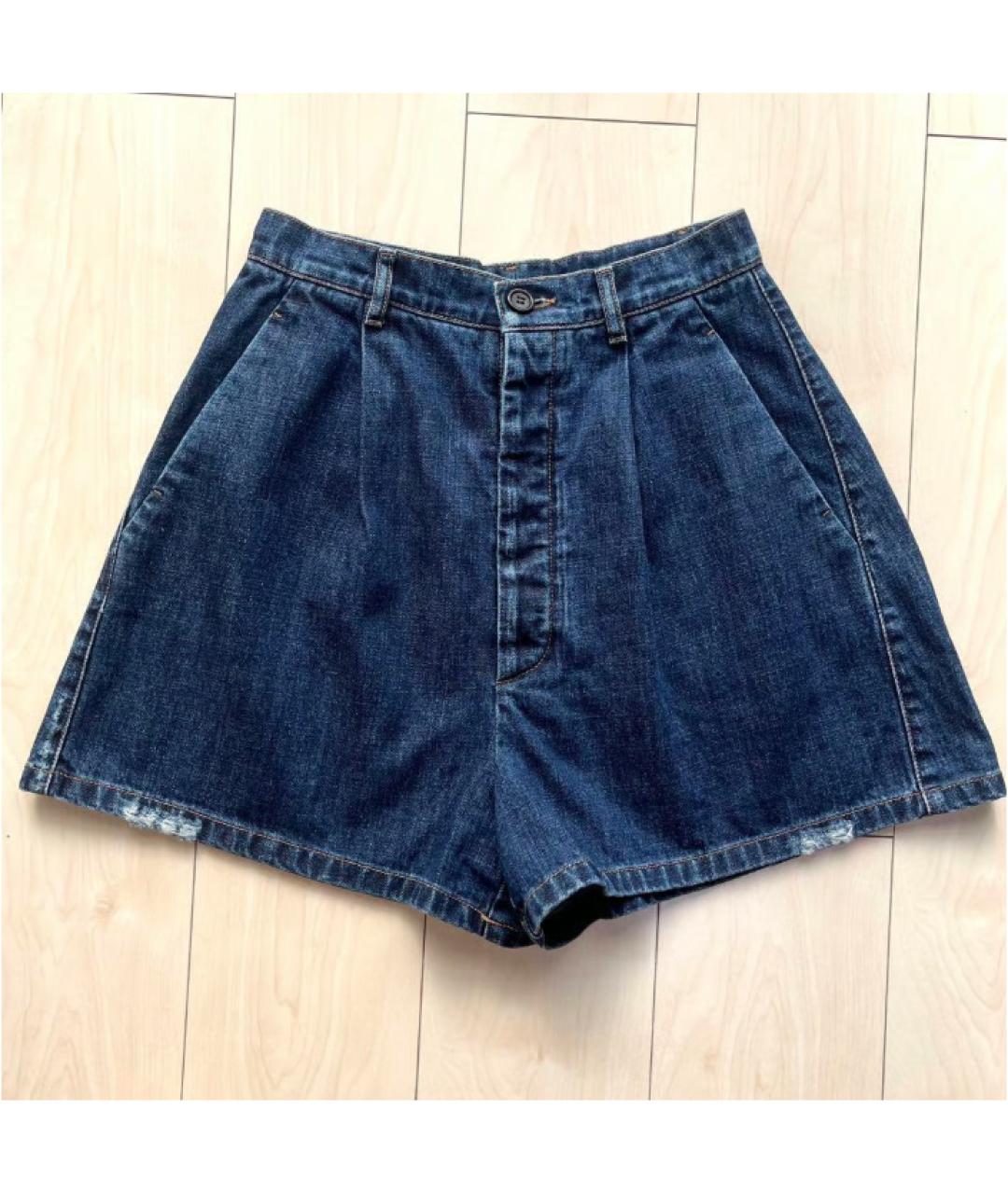 MIU MIU Синие хлопковые шорты, фото 9