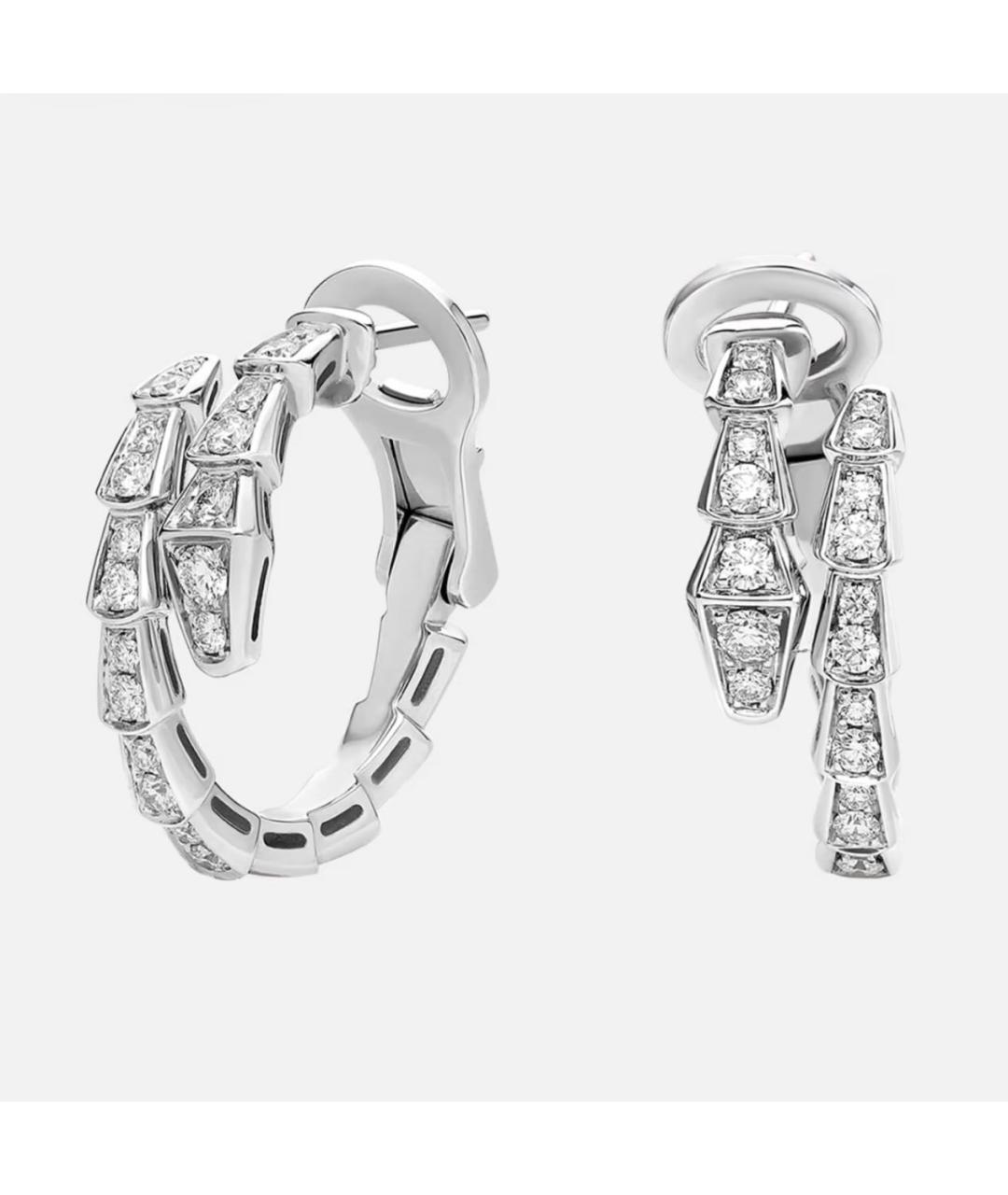 BVLGARI Серебряные серьги из белого золота, фото 6