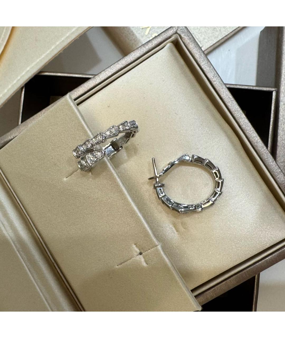 BVLGARI Серебряные серьги из белого золота, фото 3