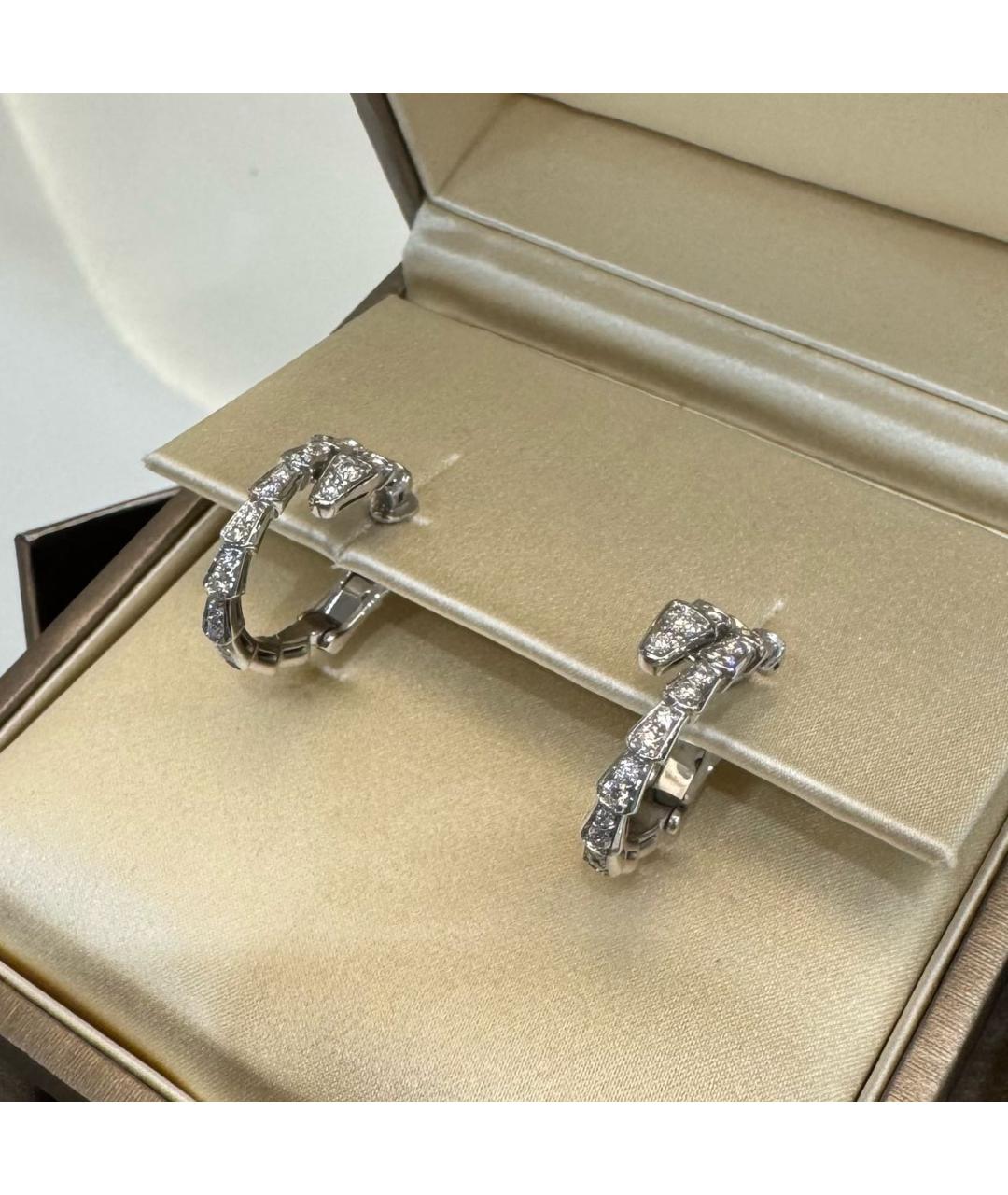 BVLGARI Серебряные серьги из белого золота, фото 4