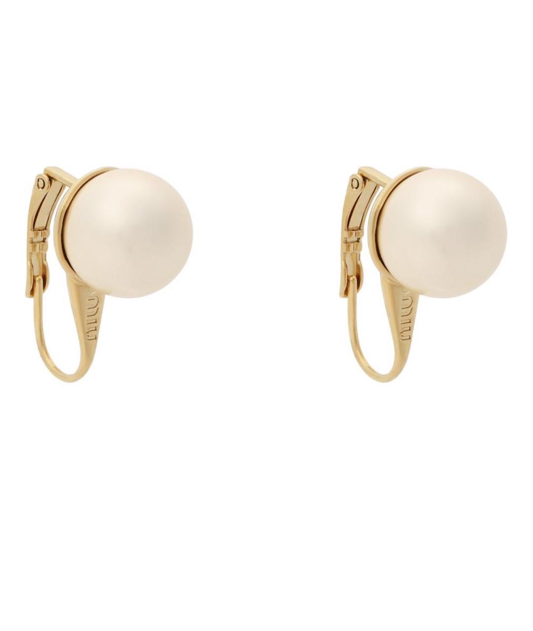 MIU MIU Белые серьги, фото 3