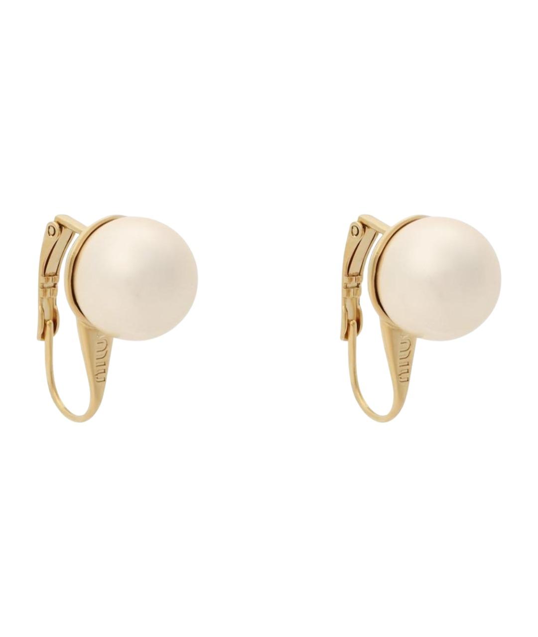 MIU MIU Белые серьги, фото 1