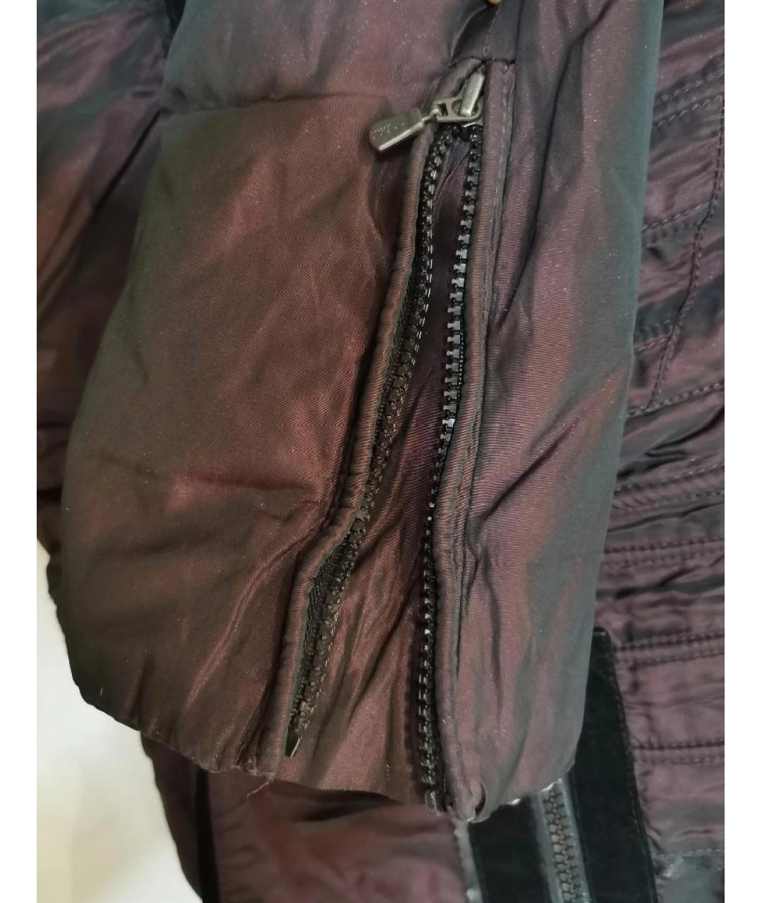 VERSACE Бордовая полиэстеровая куртка, фото 5