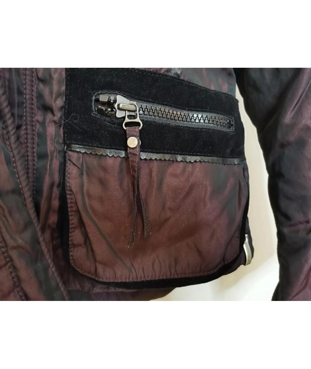 VERSACE Бордовая полиэстеровая куртка, фото 4